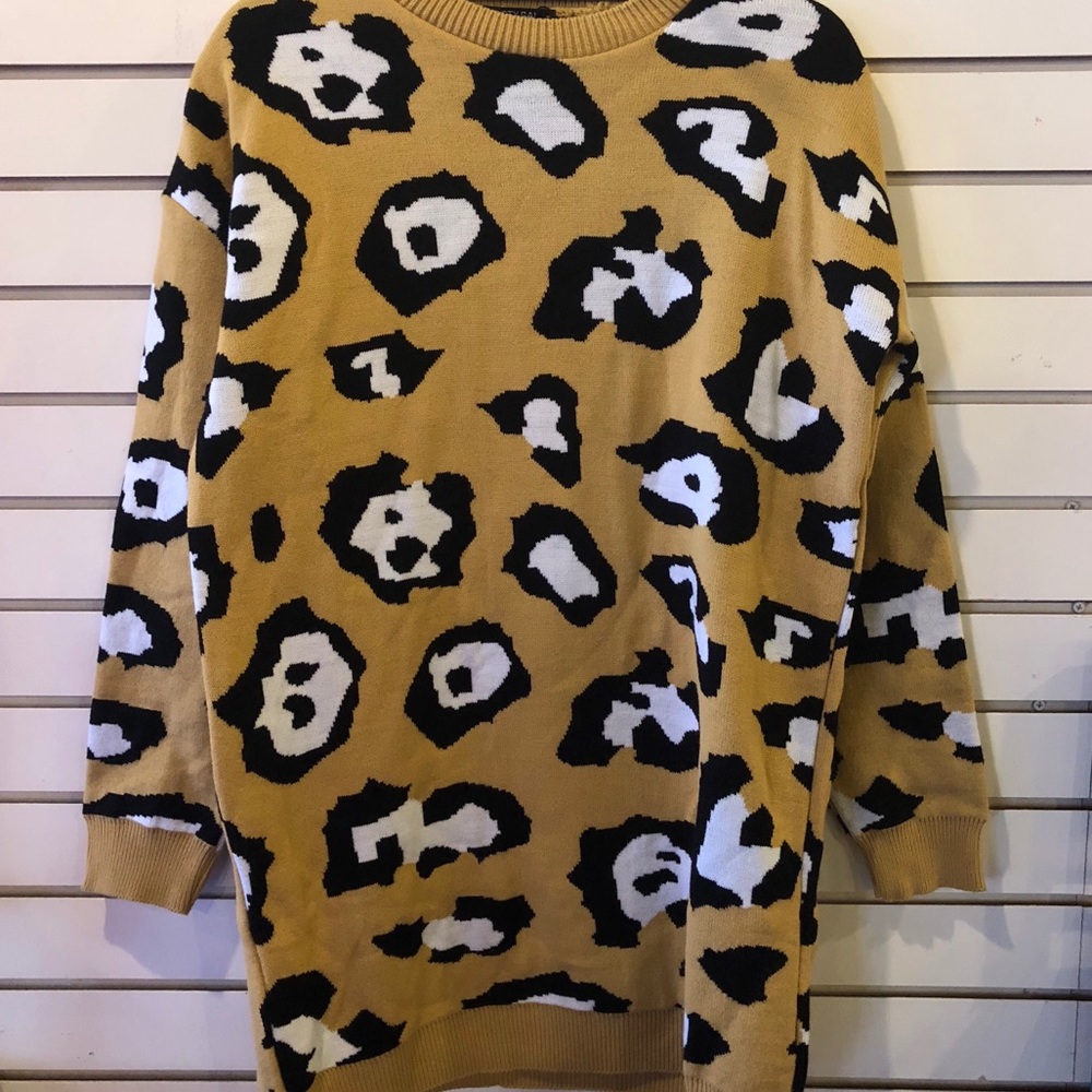 Nasty gal cheetah print sweater dress